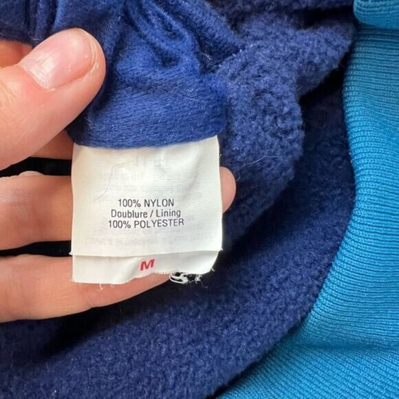 Vintage Louis Garneau Fleece Lined Nylon Blue Vest Jacket Zipper Hiking Biking M - Picture 13 of 15